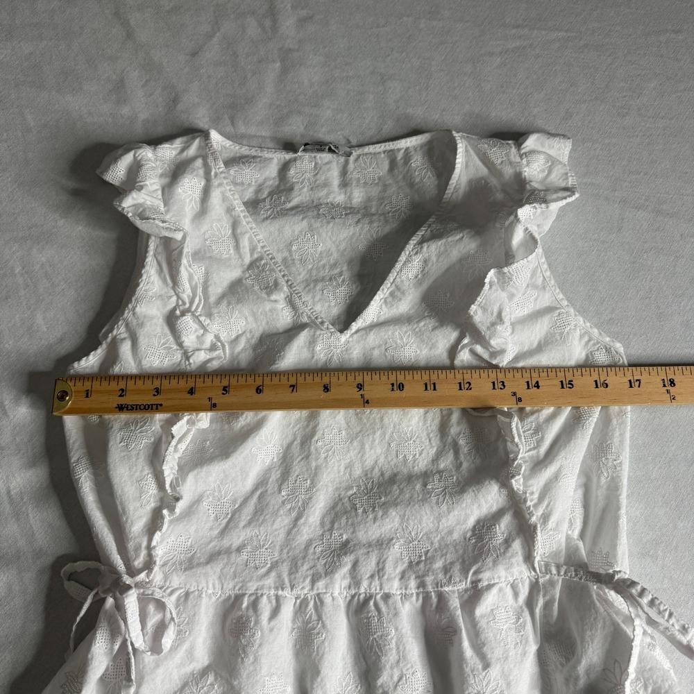 Madewell Side Tie Ruffle Peplum Top White Eyelet Blouse Womens Size Small - Picture 10 of 11